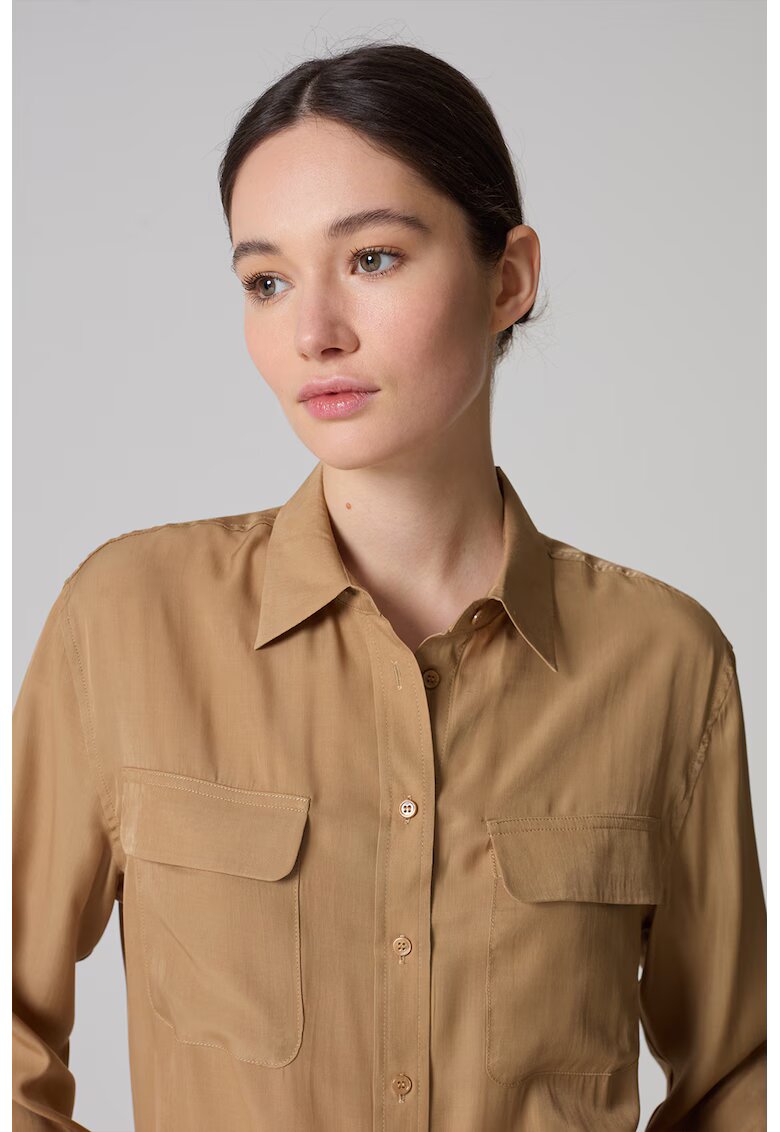 OVS Camasa relaxed fit de satin - Maro nisip