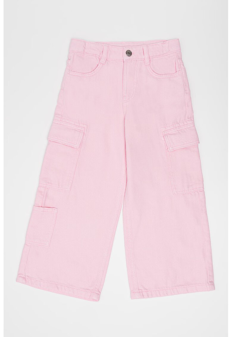 OVS Pantaloni de bumbac cu croiala ampla - Roz deschis
