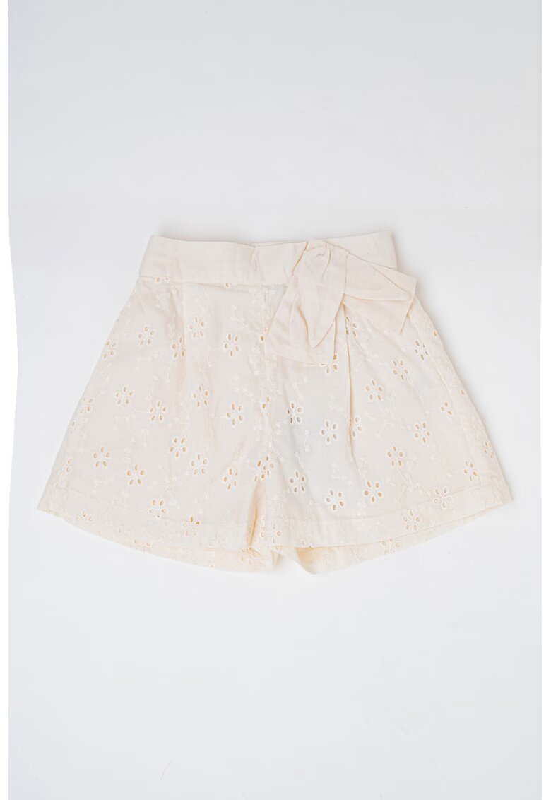 OVS Pantaloni scurti de bumbac cu broderie florala - Bej deschis