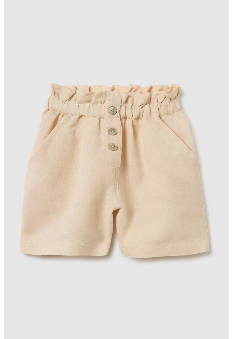 OVS Pantaloni scurti din amestec de in cu talie inalta - Bej