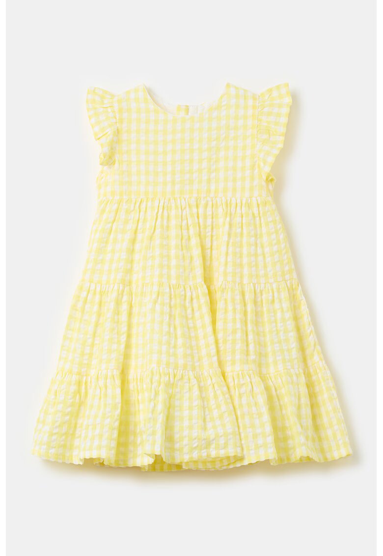 OVS Rochie cu model in carouri si model stratificat - Galben deschis