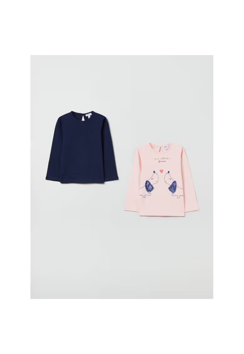 OVS Set 2 bluze copii - 326449 - Roz/Albastru - Bumbac
