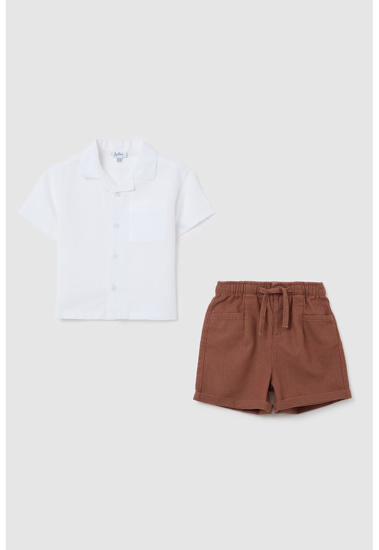 OVS Set de camasa cu maneci scurte si pantaloni scurti - Visiniu