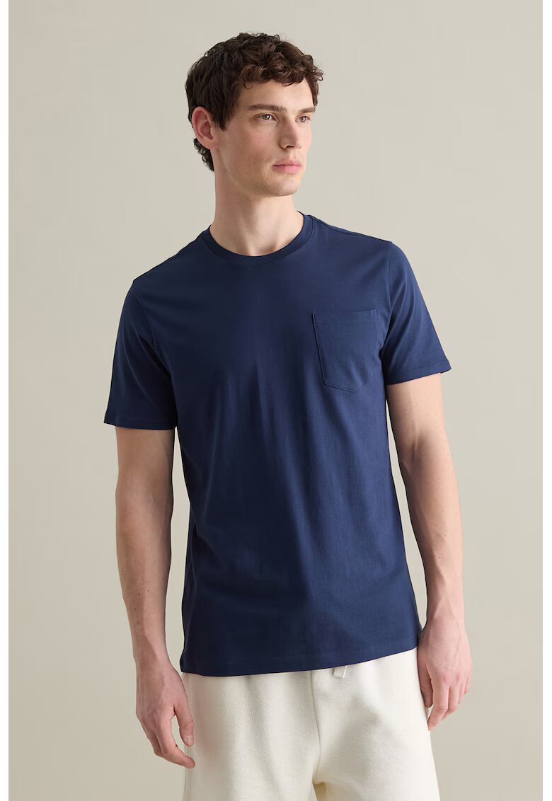 OVS Tricou cu buzunar pe piept - Bleumarin
