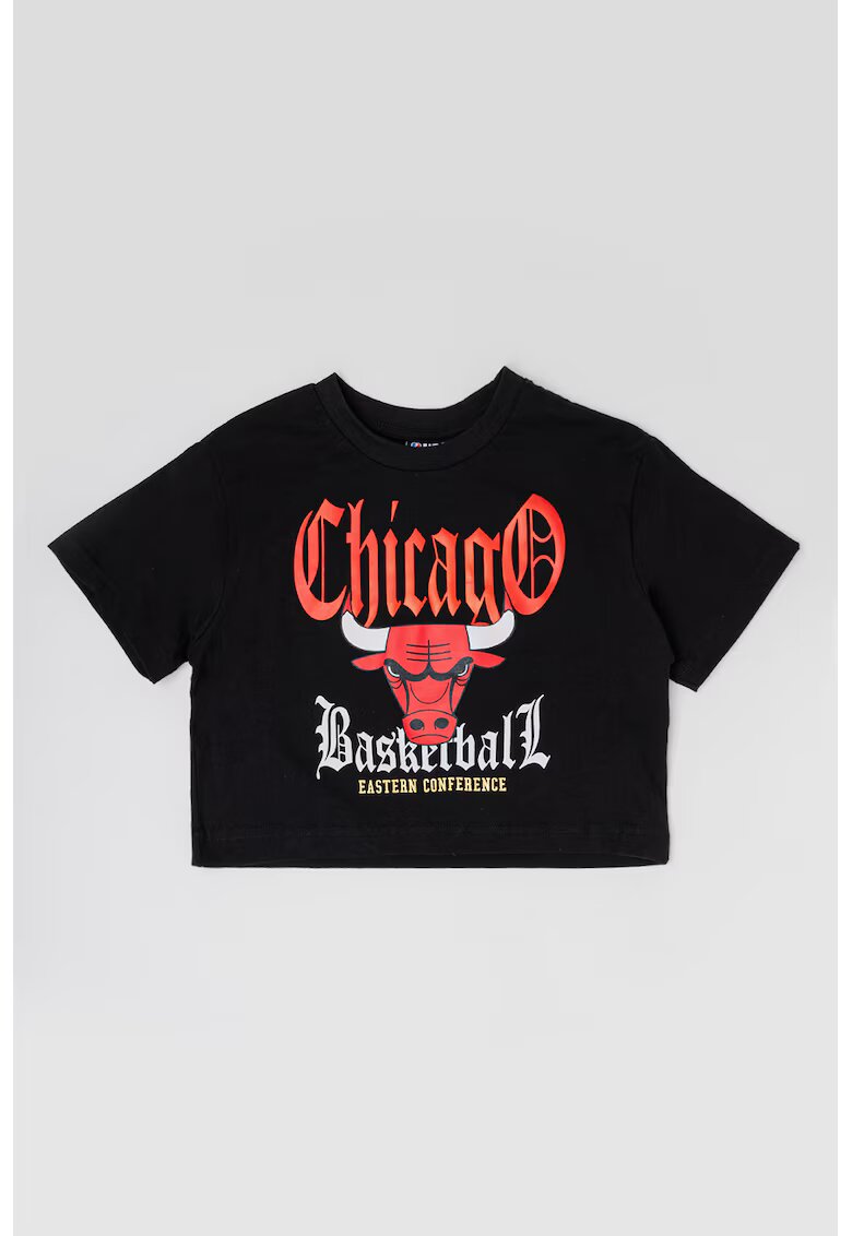 OVS Tricou cu decolteu la baza gatului si imprimeu - Rosu/Negru