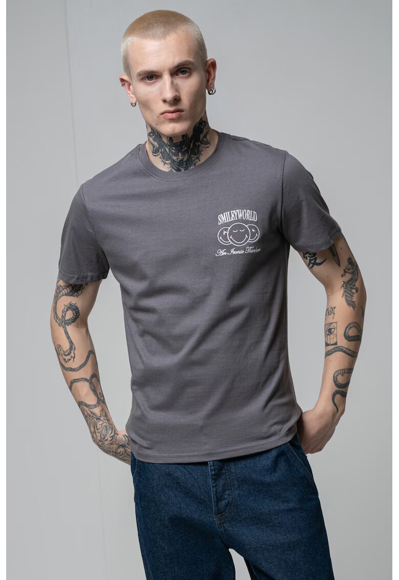 OVS Tricou cu detaliu grafic - Gri inchis