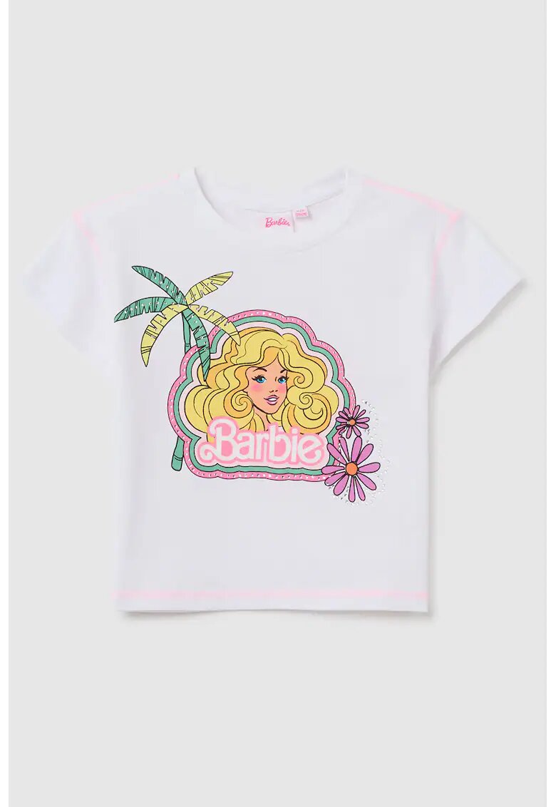 OVS Tricou cu imprimeu Barbie - Alb/Galben/Roz