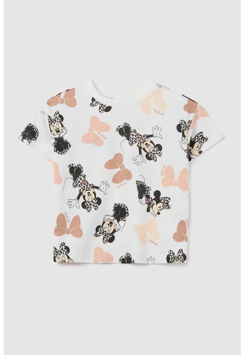OVS Tricou cu model cu Minnie Mouse - Alb/Negru/Piersica