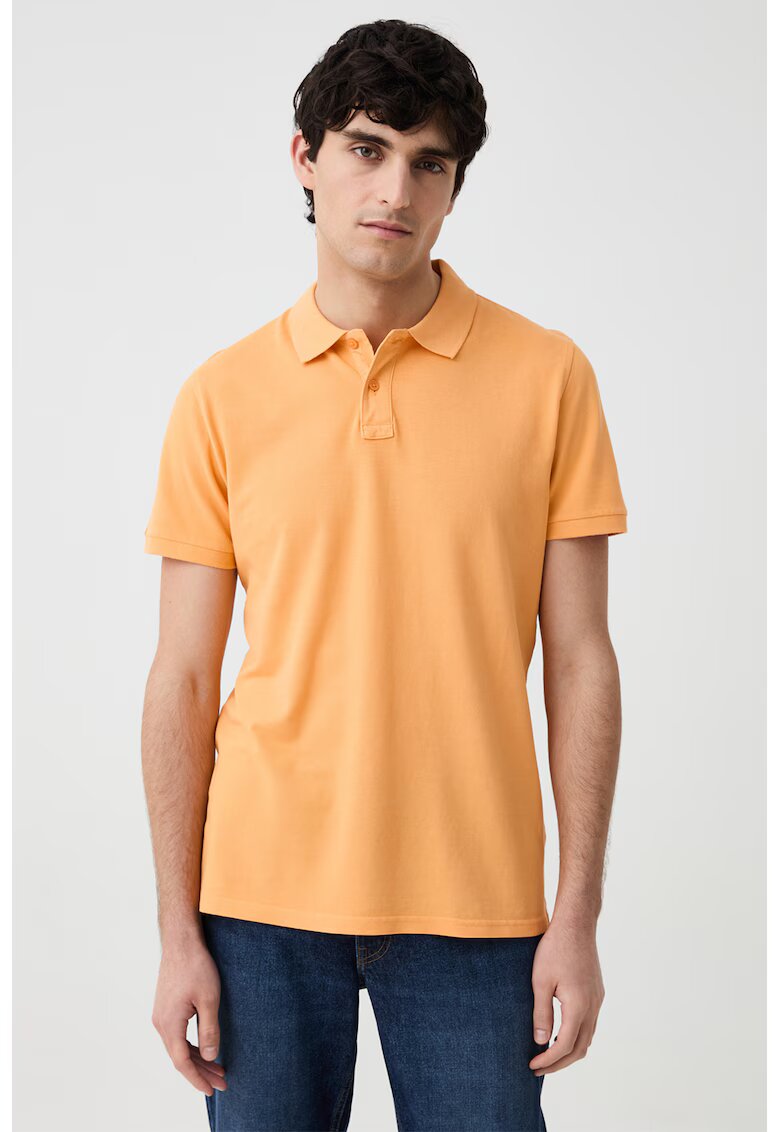 OVS Tricou polo de bumbac - Portocaliu pal