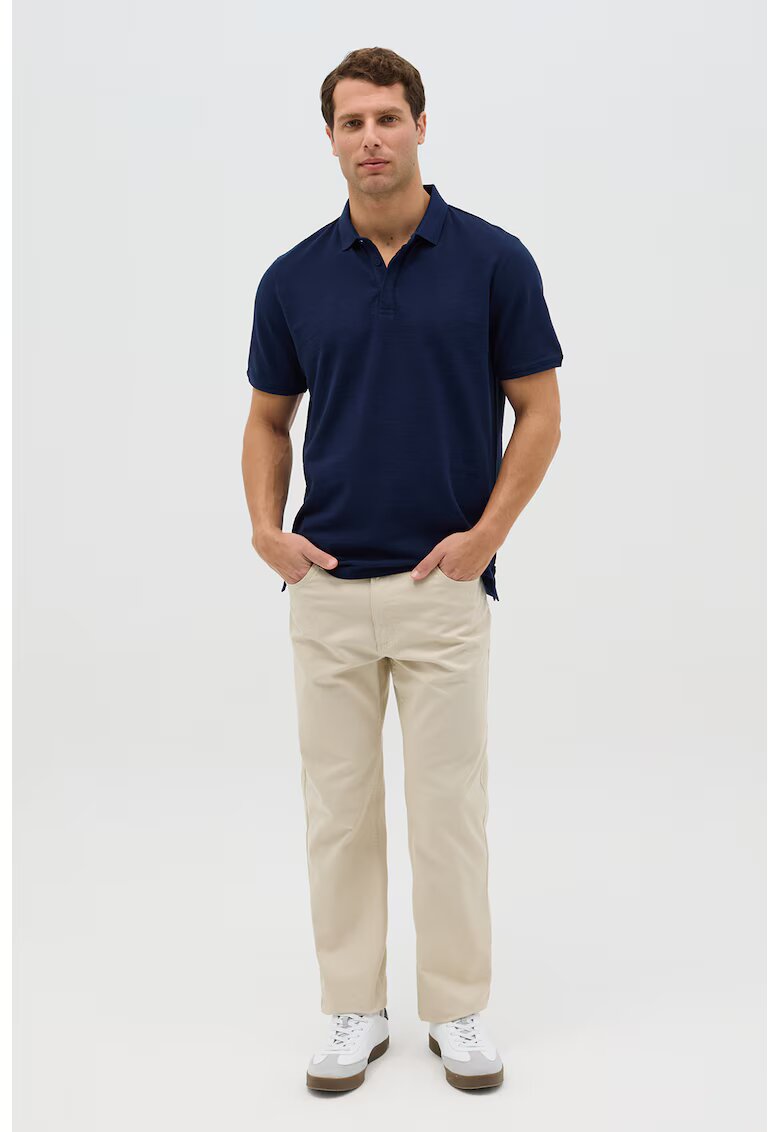 OVS Tricou polo din bumbac - Bleumarin