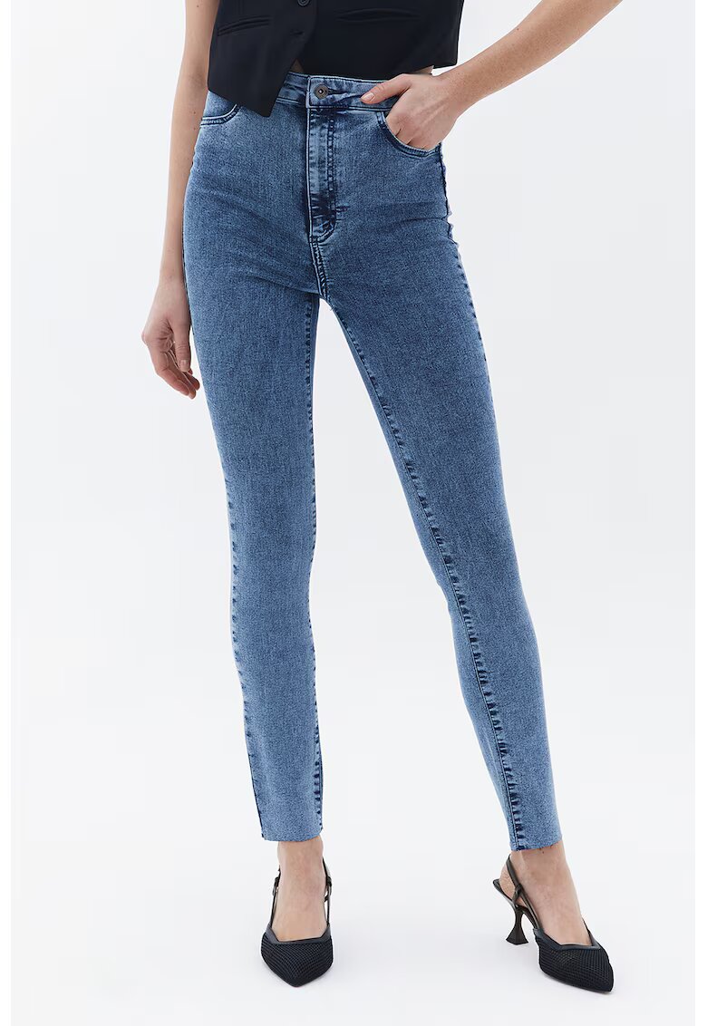 OXXO Blugi skinny cu talie inalta - Albastru deschis