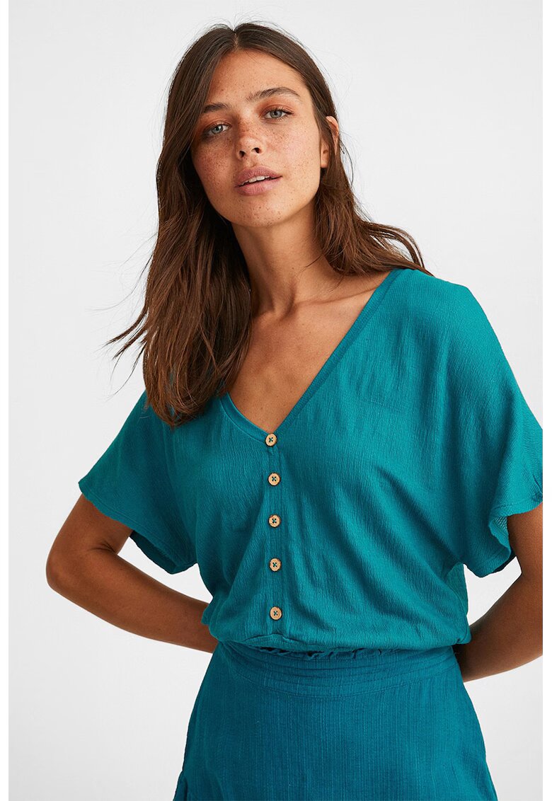 OXXO Bluza crop lejera - Albastru petrol