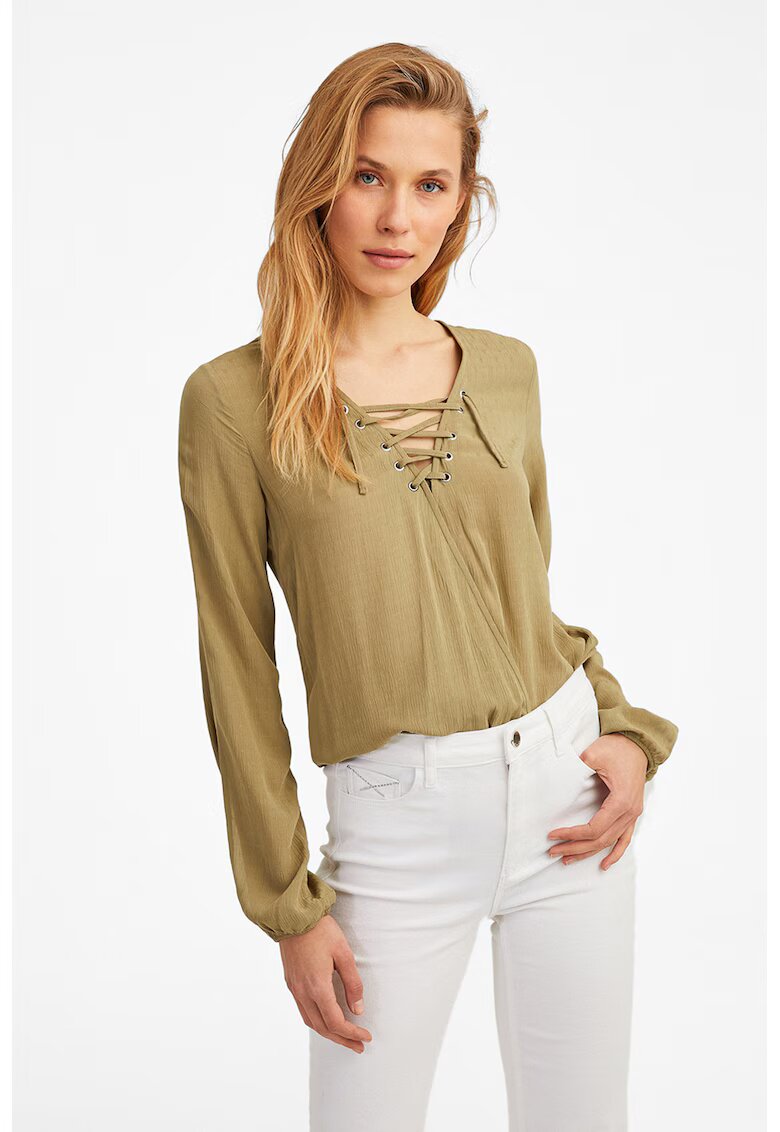 OXXO Bluza cu decupaje pe maneci - Kaki