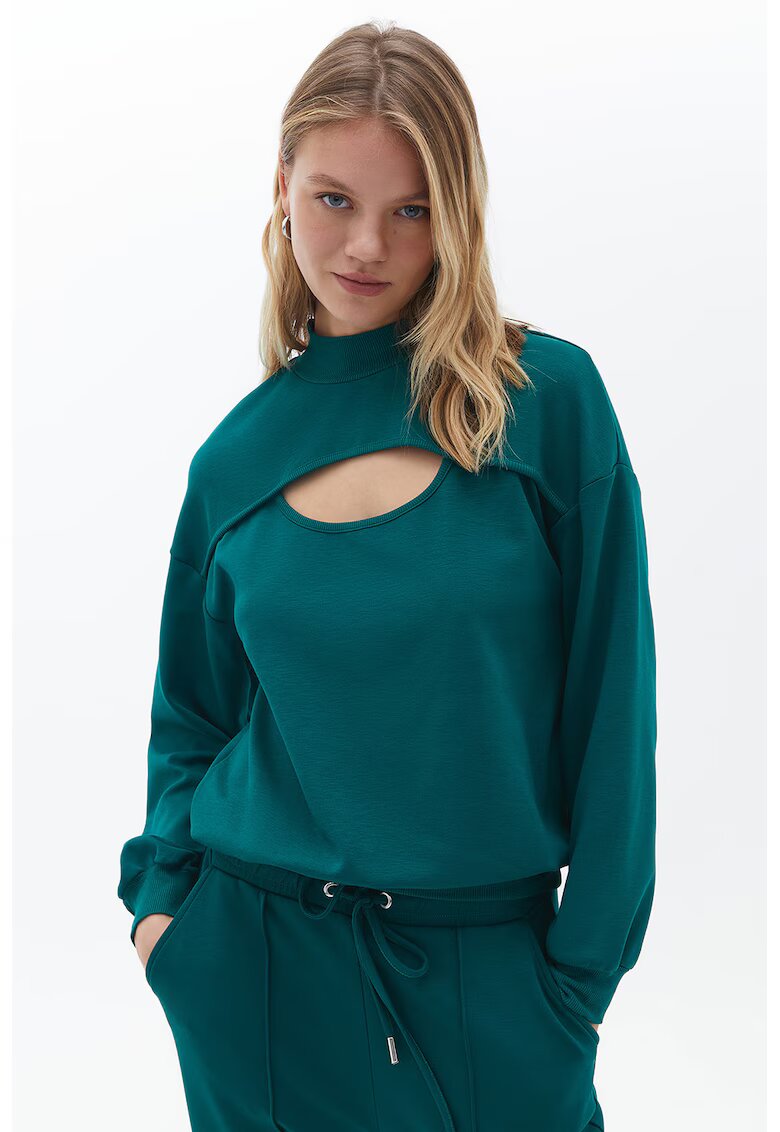 OXXO Bluza de trening cu decupaj frontal - Verde englez