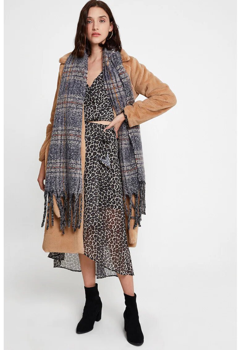OXXO Bluza din sifon cu model animal print - Negru/Gri deschis/Maro camel