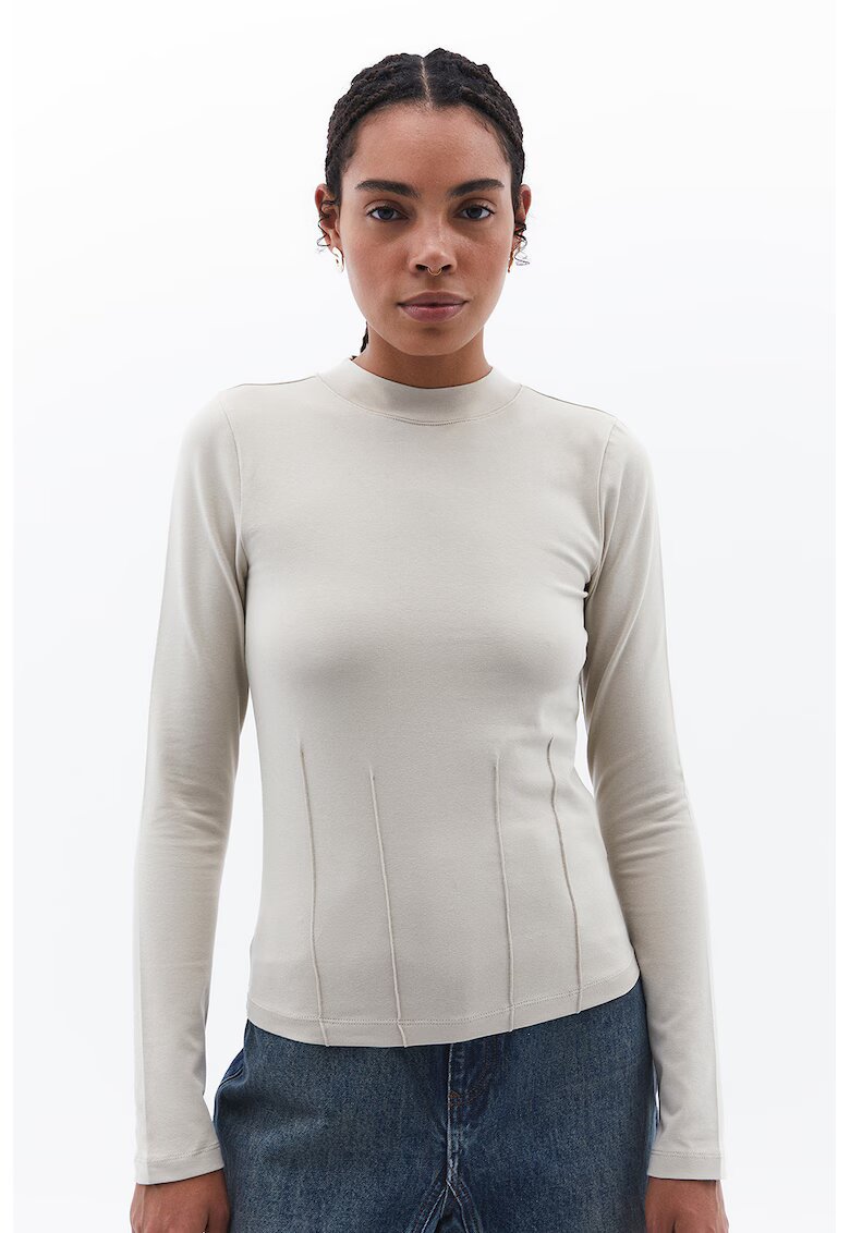 OXXO Bluza slim-fit din amestec de bumbac - Gri deschis