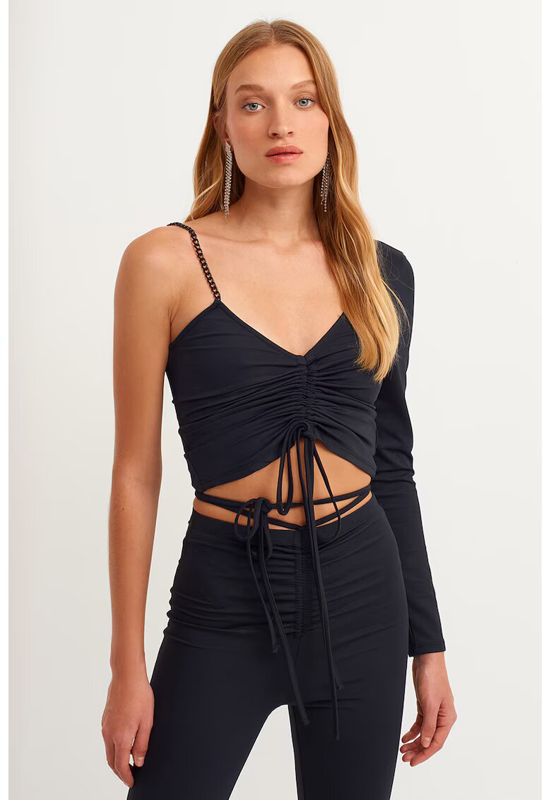 OXXO Bluza uni cu decolteu in V - Negru