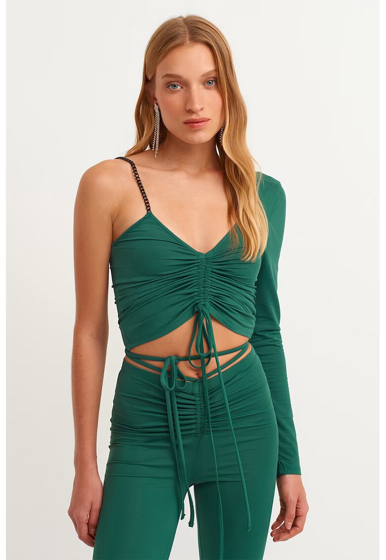OXXO Bluza uni cu decolteu in V - Verde aquamarin