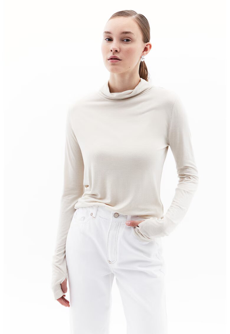OXXO Bluza uni din amestec de lana - Crem