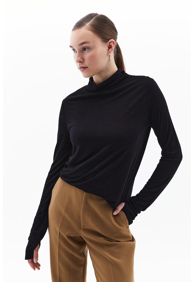 OXXO Bluza uni din amestec de lana - Negru