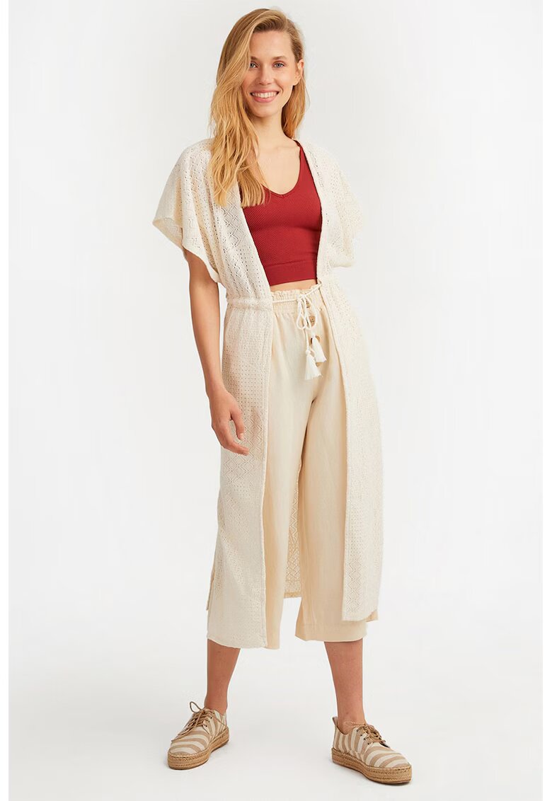 OXXO Cardigan cu slituri laterale - Bej deschis