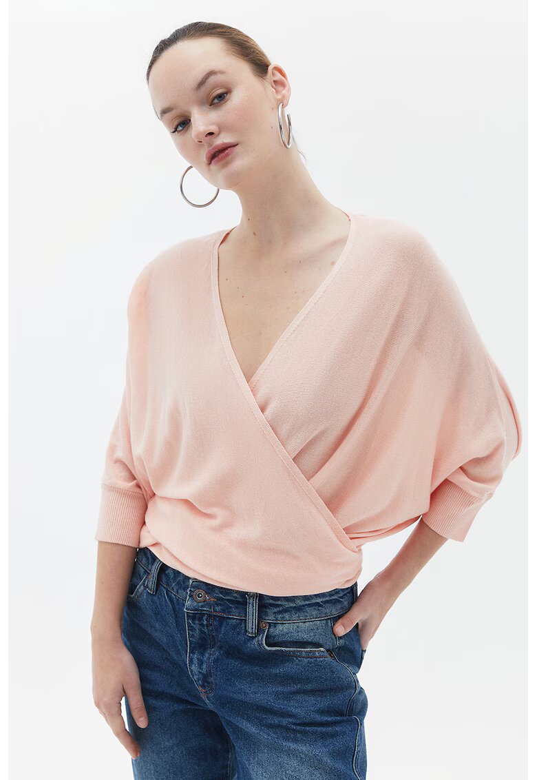OXXO Cardigan lejer cu snururi de ajustare - Roz pal
