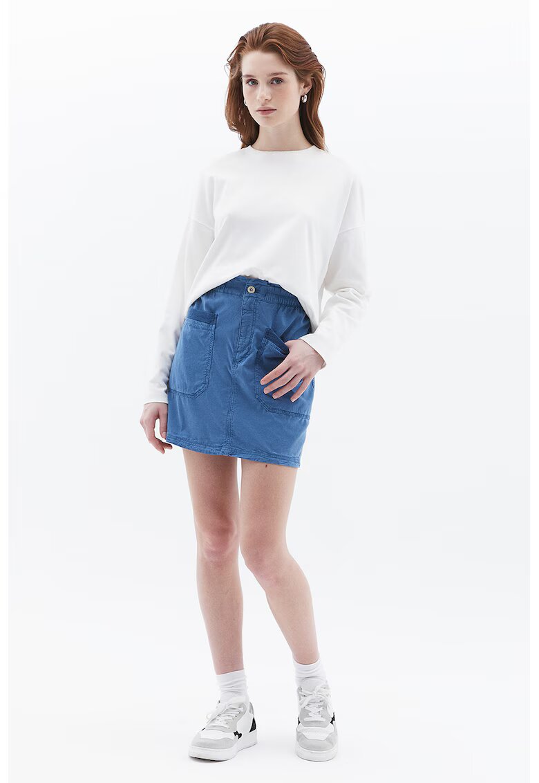 OXXO Fusta mini din amestec de lyocell de denim cu buzunare - Albastru