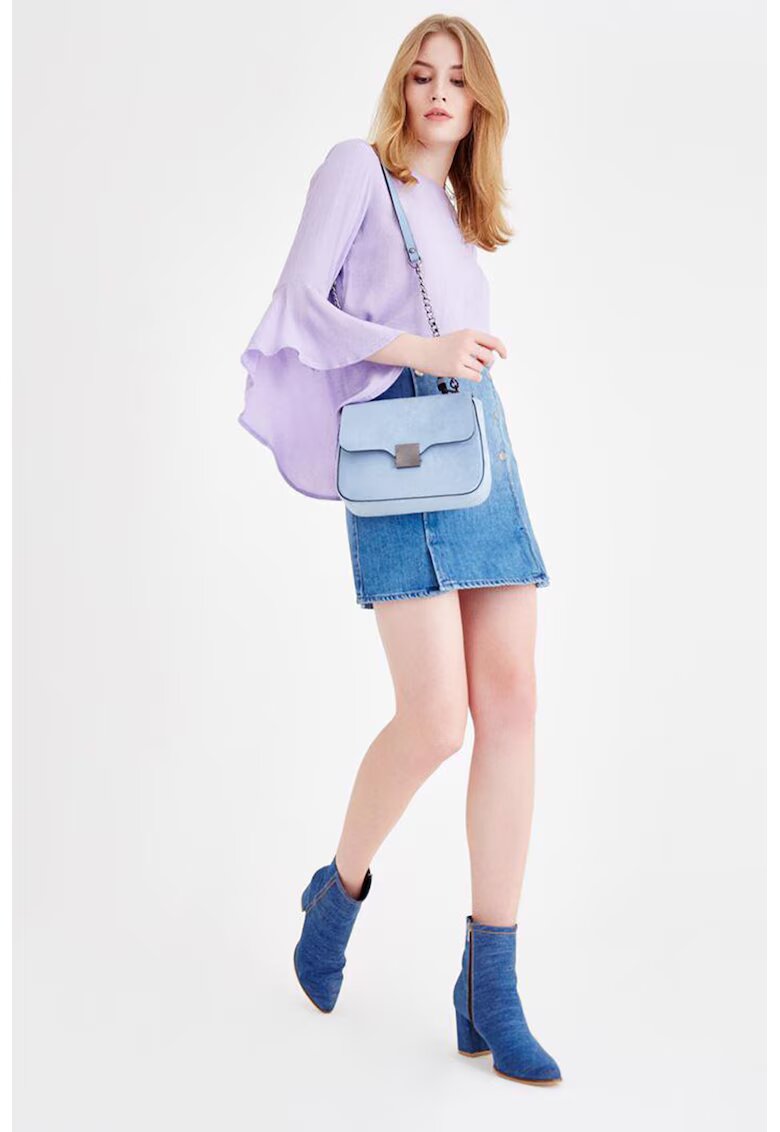 OXXO Fusta mini din denim - Albastru prafuit