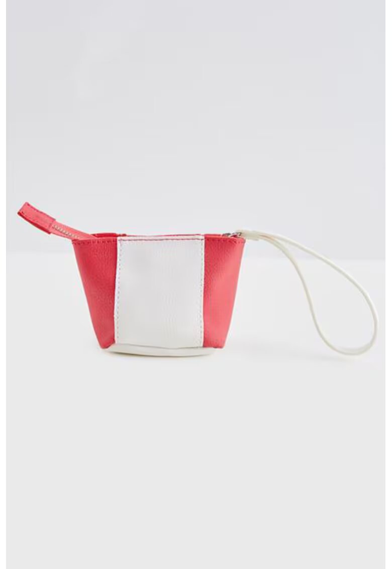OXXO Geanta plic de piele ecologica cu design colorblock - Rosu/Alb