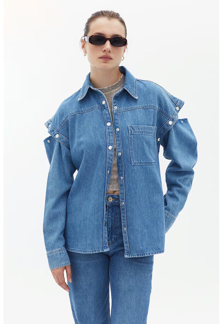 OXXO Jacheta din denim cu maneci detasabile - Albastru