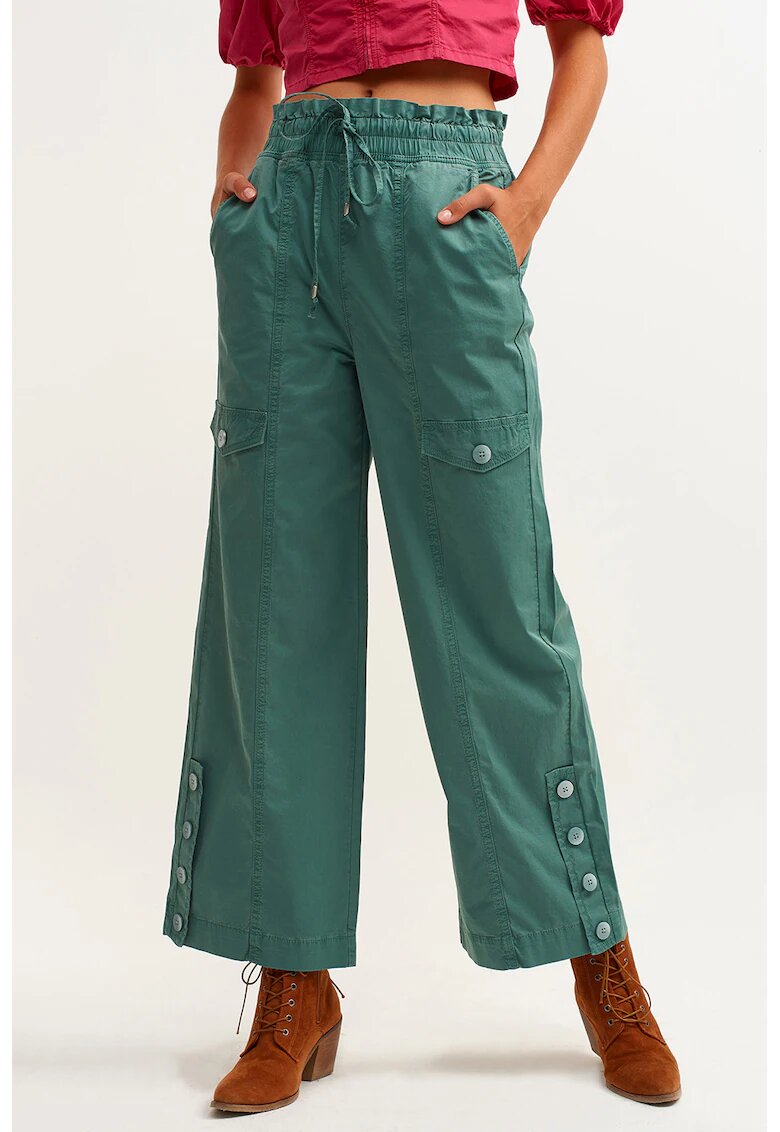 OXXO Pantaloni cargo cu croiala dreapta Pambuzbel - Verde persan