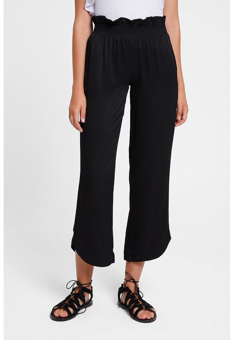 OXXO Pantaloni crop cu banda elastica in talie - Negru