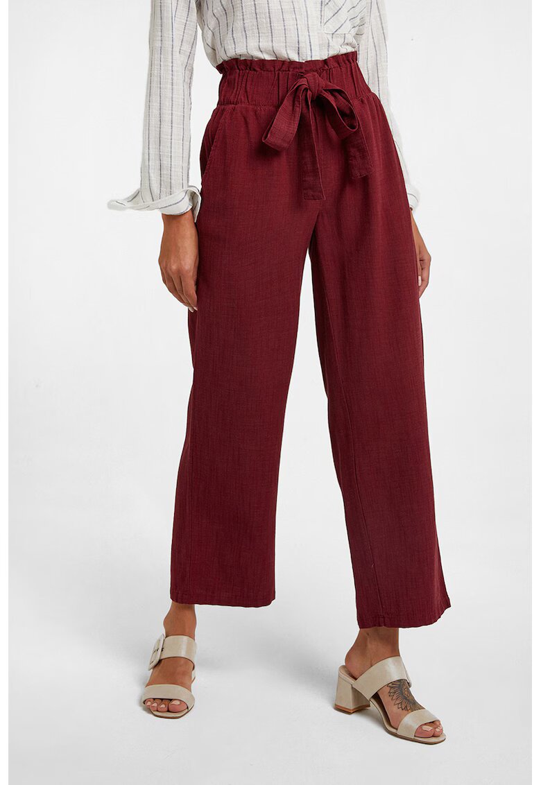 OXXO Pantaloni crop cu buzunare laterale - Visiniu