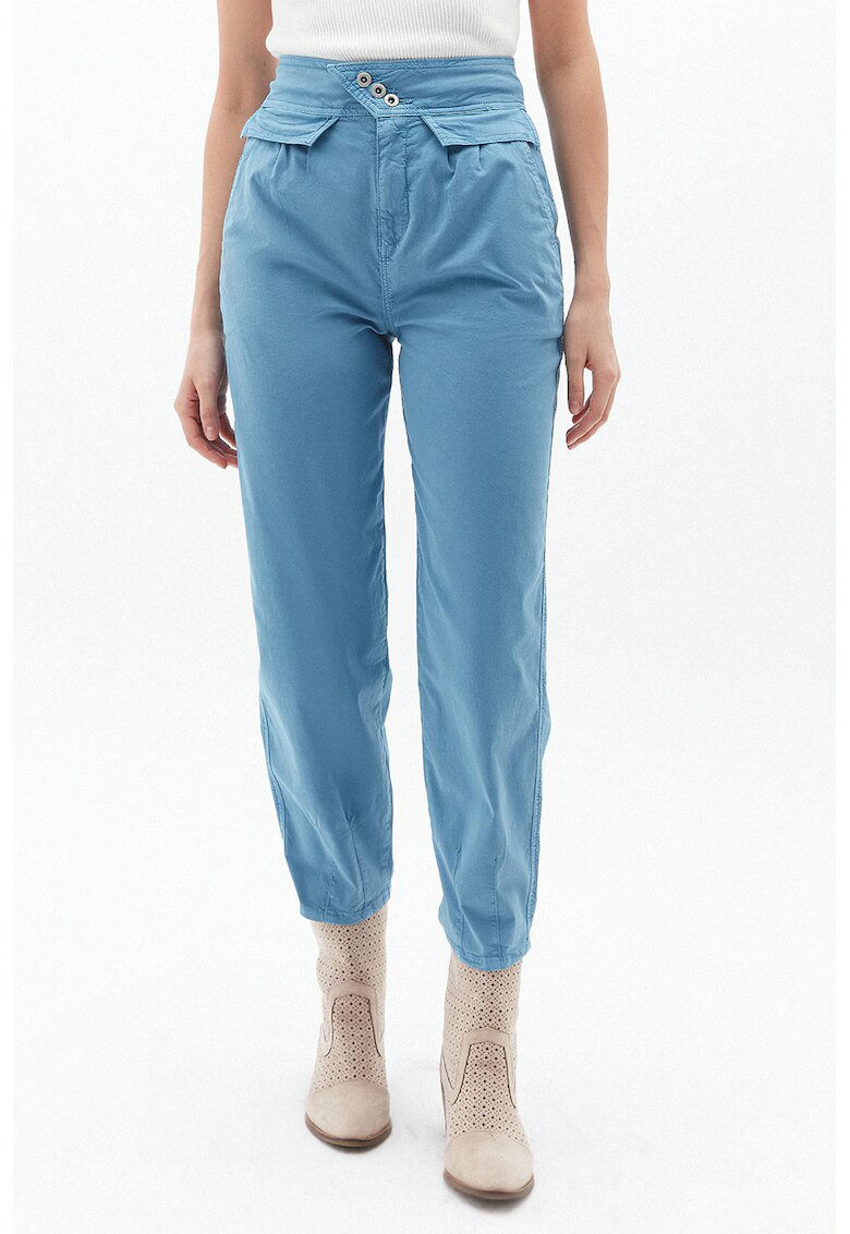OXXO Pantaloni crop cu talie inalta - Albastru deschis