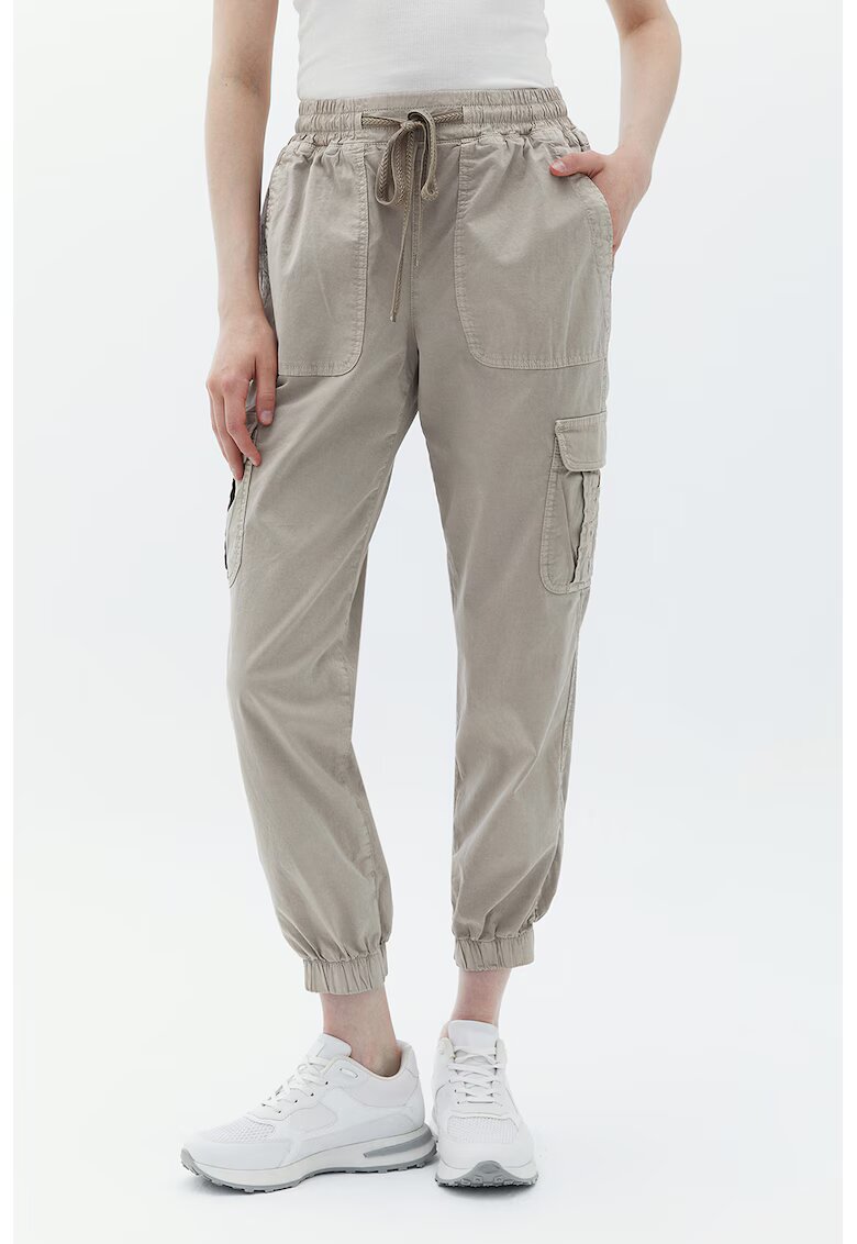 OXXO Pantaloni crop cu talie inalta si buzunare - Grej
