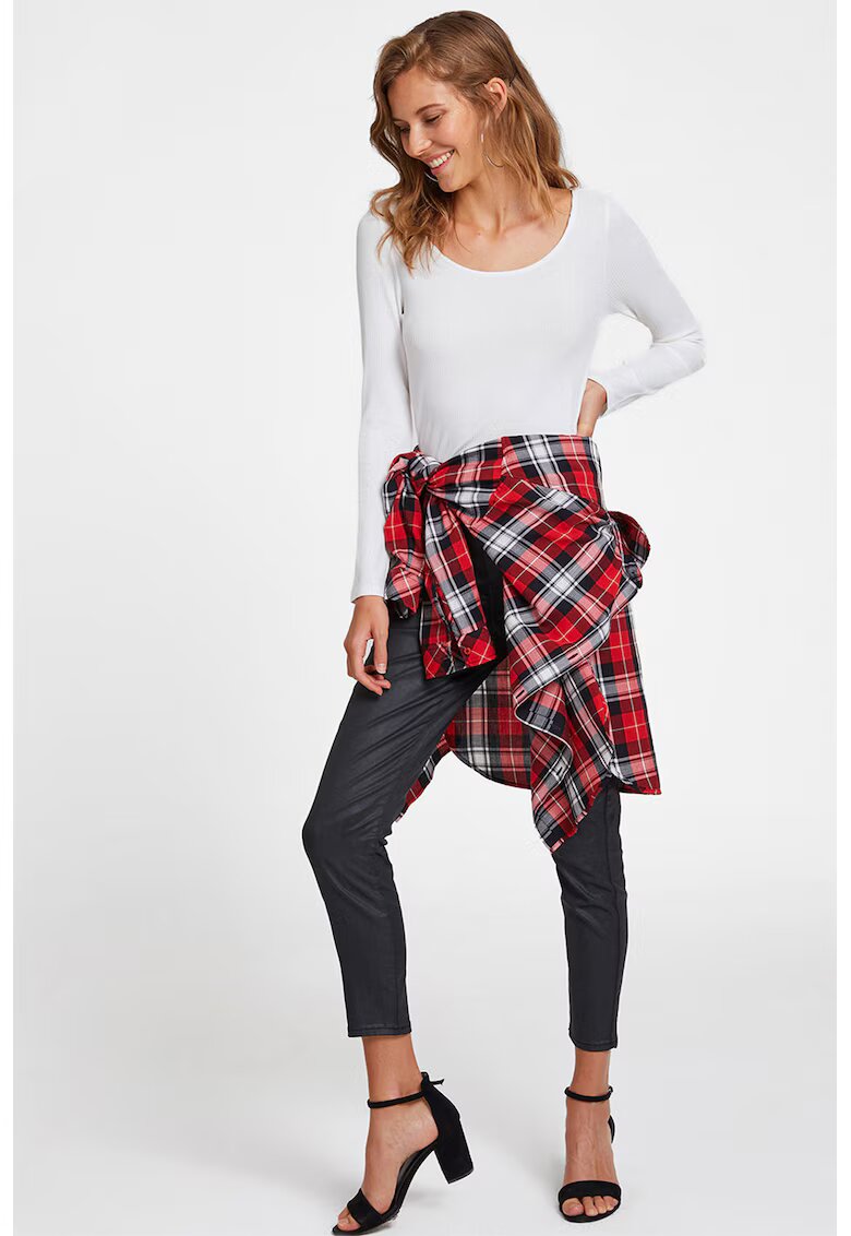 OXXO Pantaloni crop din amestec de lyocell peliculizati - Negru