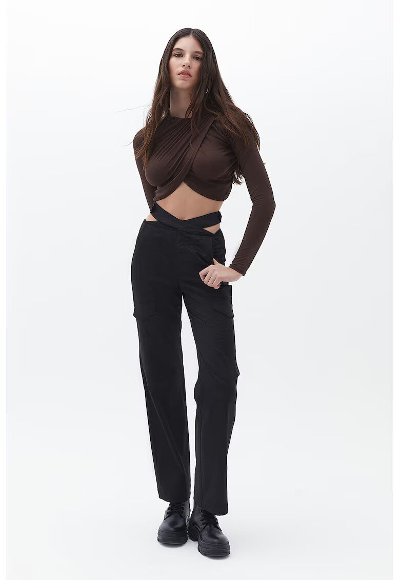 OXXO Pantaloni cu decupaje - Negru