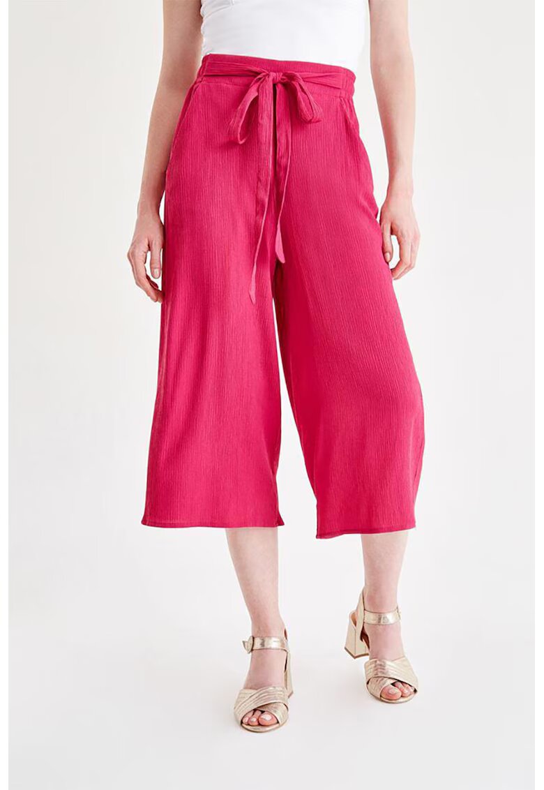 OXXO Pantaloni culotte cu snur - Fucsia