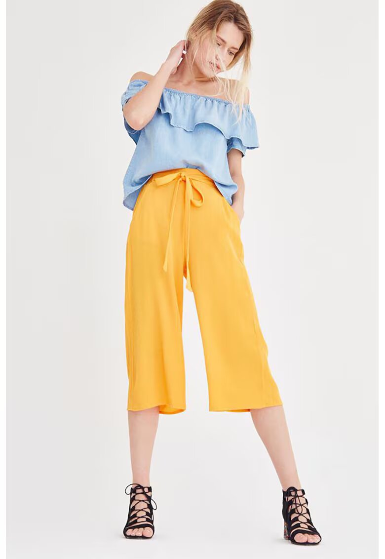 OXXO Pantaloni culotte cu snur - Galben sofran
