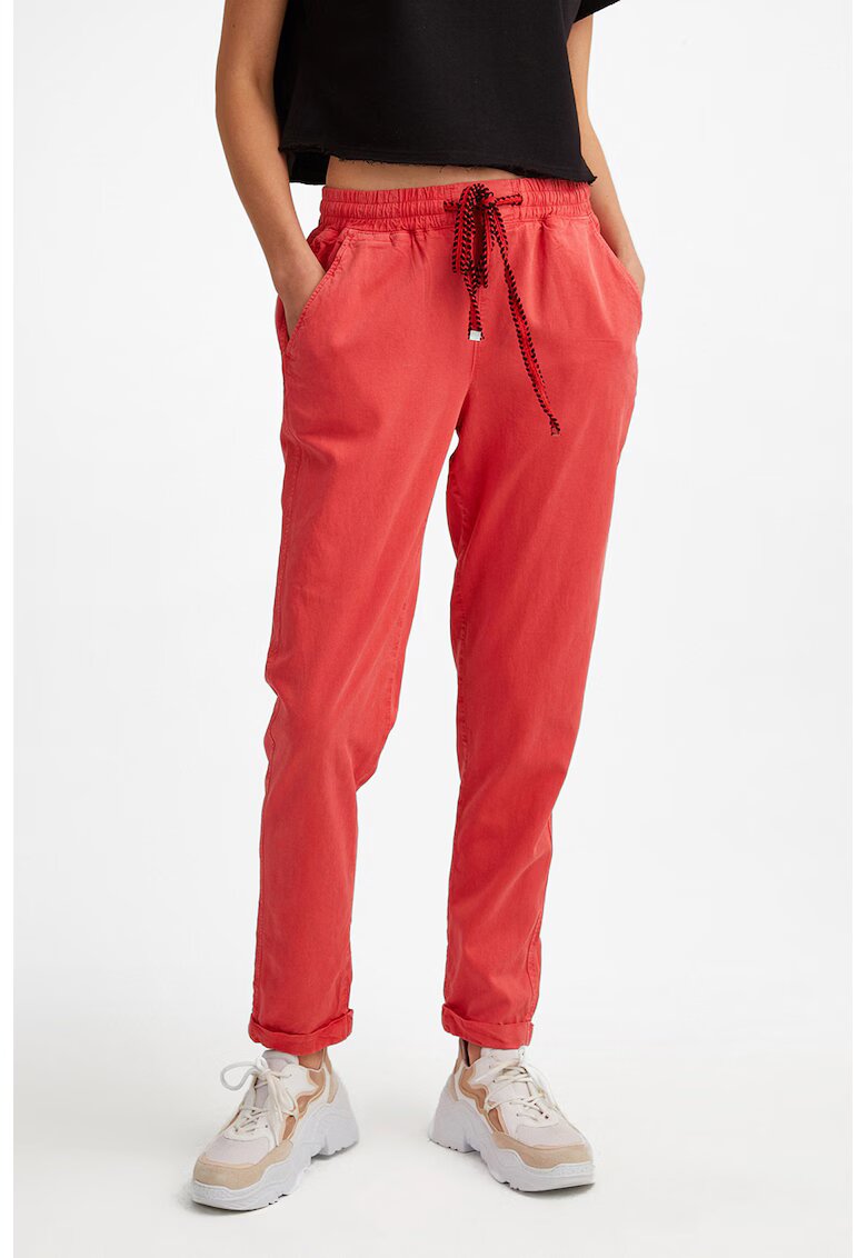 OXXO Pantaloni din amestec de lyocell cu snur - Coral