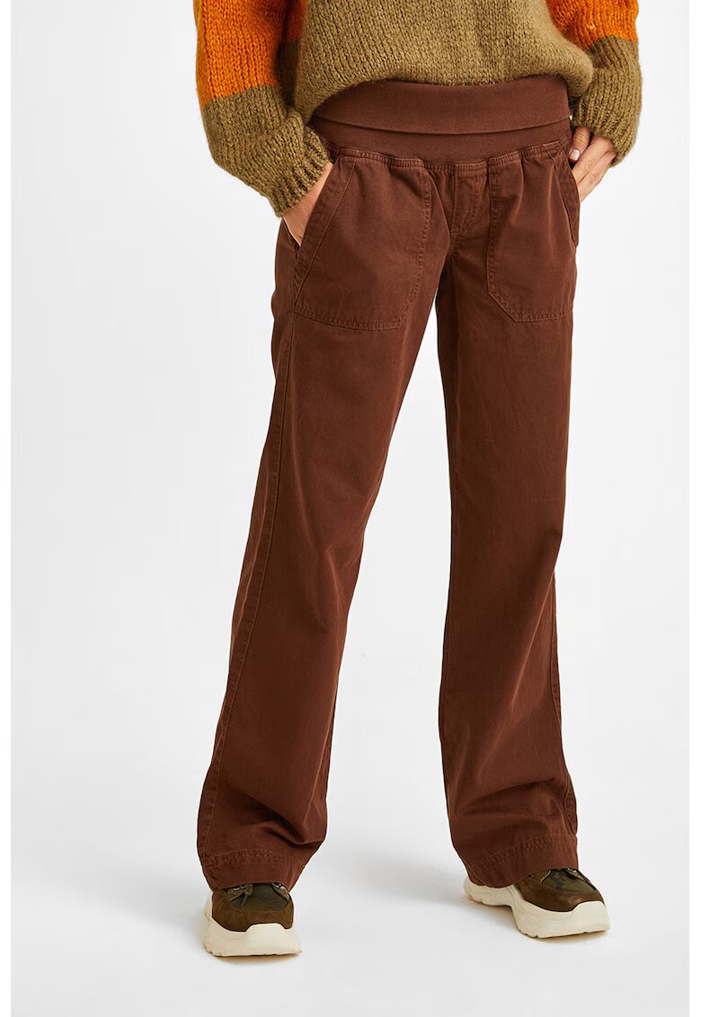 OXXO Pantaloni din bumbac cu croiala dreapta - Maro inchis