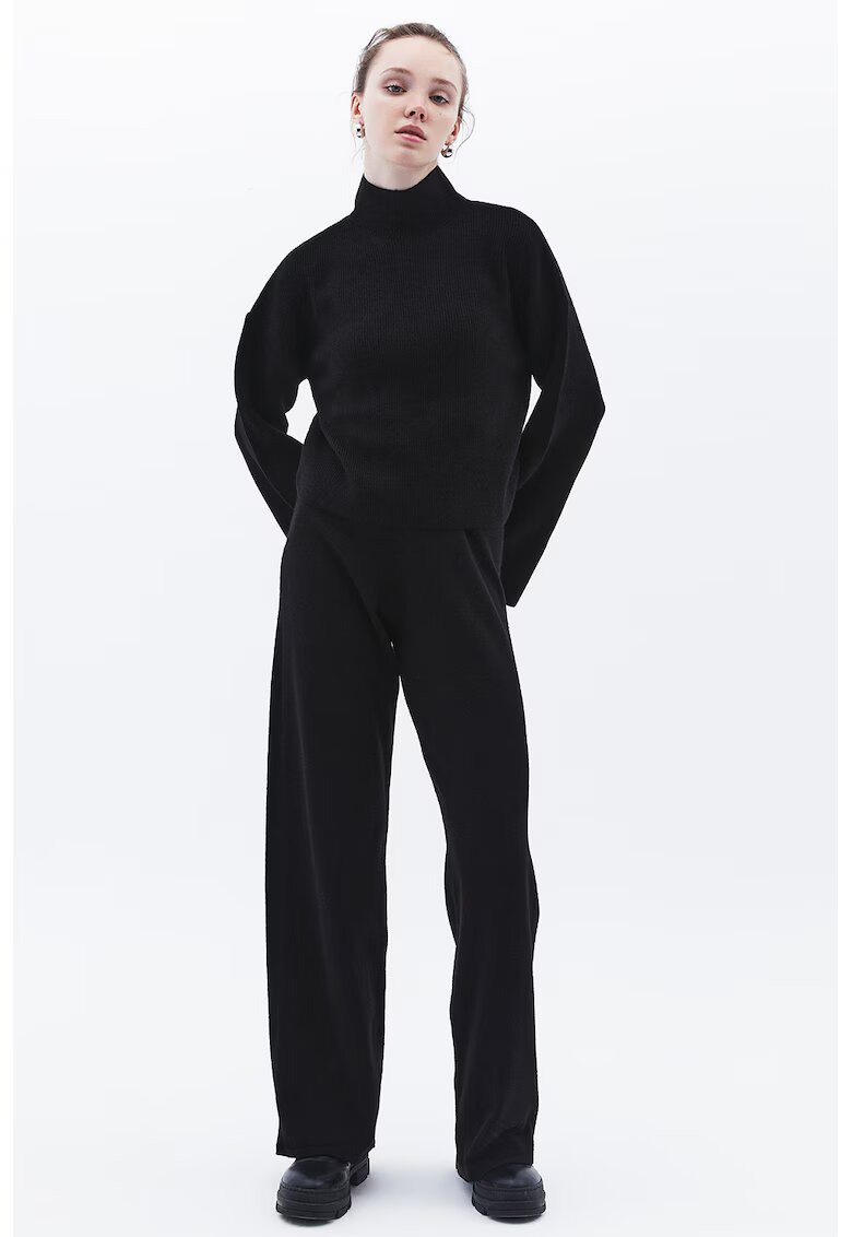 OXXO Pantaloni din tricot cu croiala ampla - Negru
