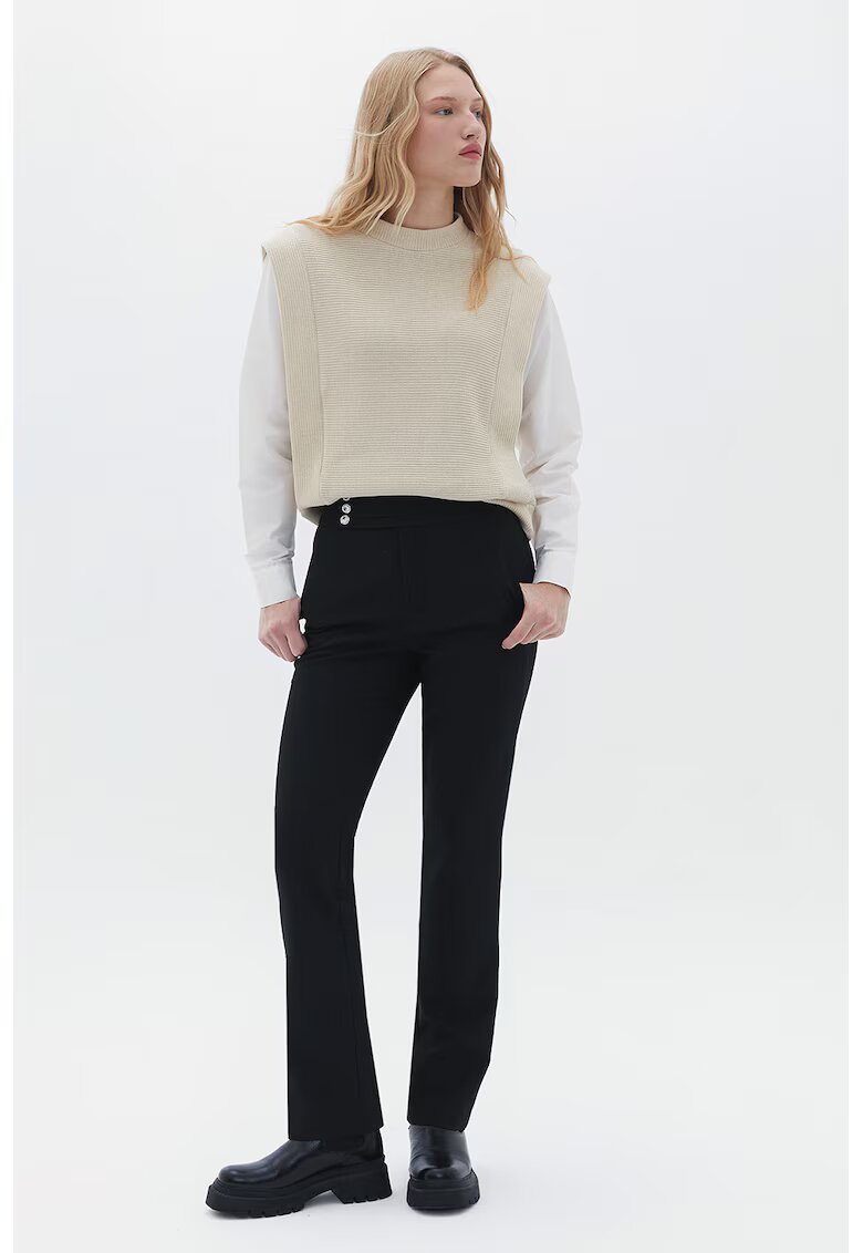 OXXO Pantaloni drdepti cu talie inalta - Negru