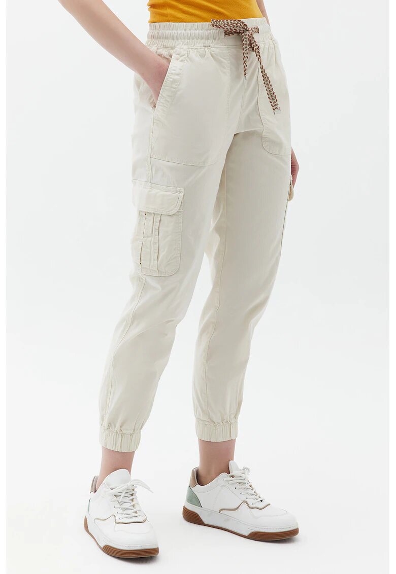 OXXO Pantaloni jogger crop cargo - Alb murdar