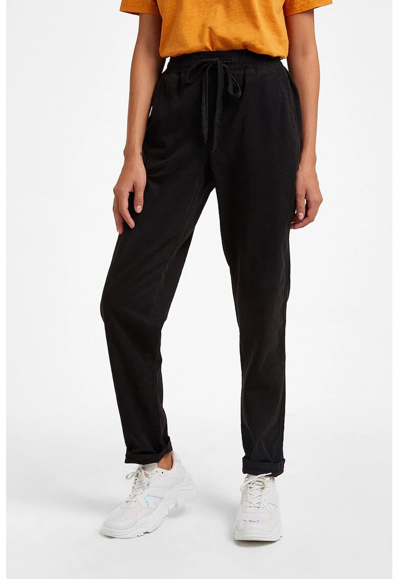 OXXO Pantaloni jogger din bumbac si lyocell - Negru