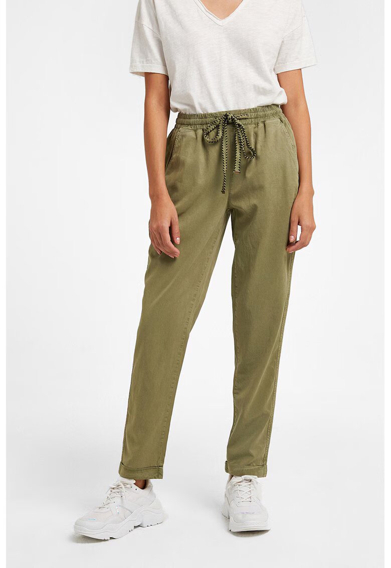 OXXO Pantaloni jogger din bumbac si lyocell - Verde sparanghel