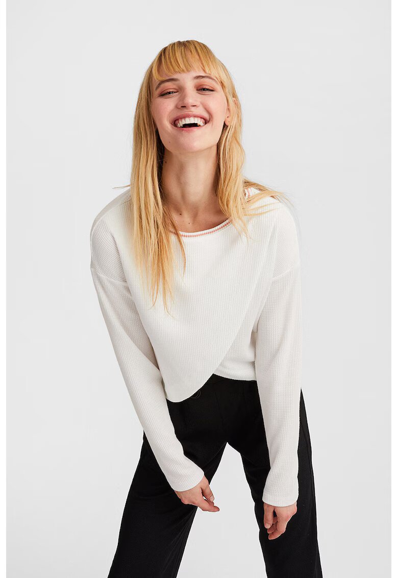 OXXO Pulover crop texturat - Alb