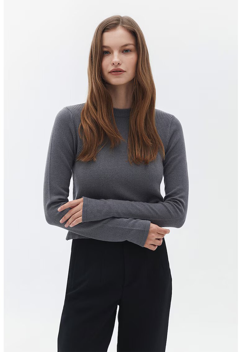 OXXO Pulover uni regular fit - Gri carbune