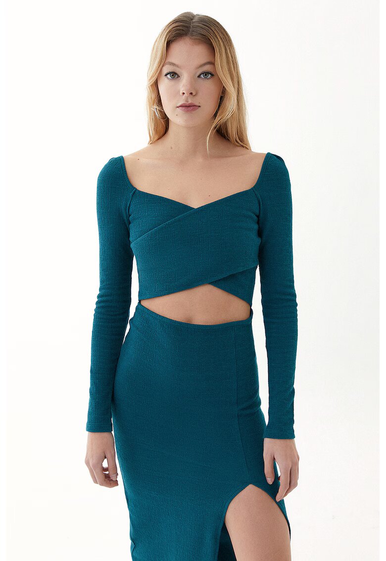 OXXO Rochie cambrata cu decupaj frontal Jackbelcut - Albastru petrol