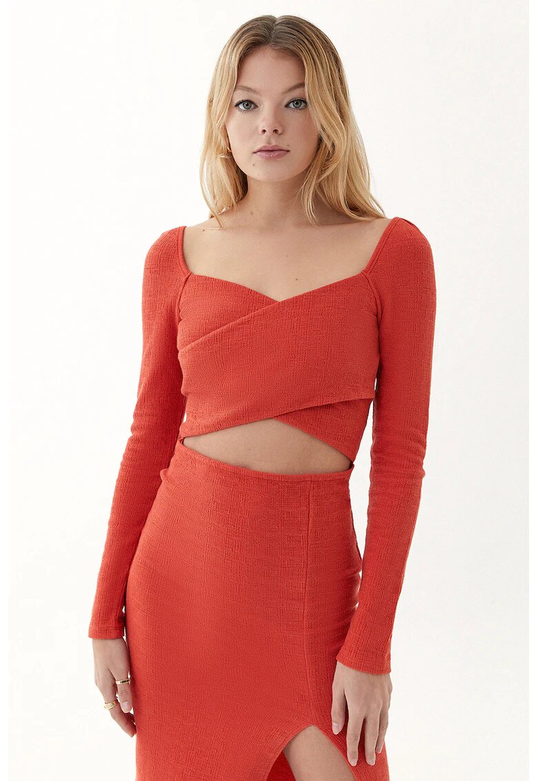 OXXO Rochie cambrata cu decupaj frontal Jackbelcut - Caramiziu